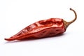 a red mexican dried chili pepper on a white background, created by Generative AI