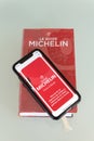 Red Michelin guide book and smartphone application, which reviews restaurants