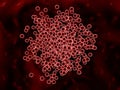 Red micro cells - 3D illustration Royalty Free Stock Photo