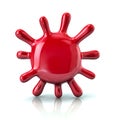 Red microbe bacteria icon 3d illustration Royalty Free Stock Photo