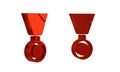 Red Military reward medal icon isolated on transparent background. Army sign.