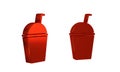 Red Milkshake icon isolated on transparent background. Plastic cup with lid and straw. Royalty Free Stock Photo