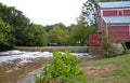 Red Mill & Dam Royalty Free Stock Photo