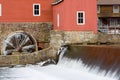 The Red Mill with Waterfalls Royalty Free Stock Photo