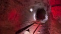 Red Mine Tracks Underground Royalty Free Stock Photo