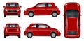 Red mini car vector illustration. Royalty Free Stock Photo