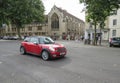 Red Mini Cooper car in Oxford Royalty Free Stock Photo