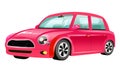 Red mini cooper cartoon vector illustration