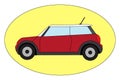 Red mini cooper, illustration, vector Royalty Free Stock Photo