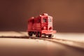 Red miniature train engine. Generative AI