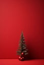 Red minimalist christmas tree