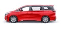 Red Minivan family city car. Premium Business Car. 3D illustration