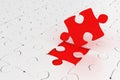 Red missing jigsaw piece Royalty Free Stock Photo