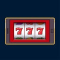 Red mobile phone slot machine jackpot Royalty Free Stock Photo