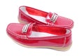 Red mocassins Royalty Free Stock Photo