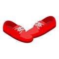 Red moccasins icon, isometric style