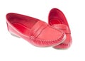 Red moccasins isolated on white background Royalty Free Stock Photo