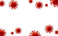 Red virus strain model of coronavirus or the other virus isolated on the white background with copy space. Virus