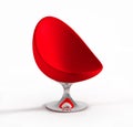 Red modern armchair