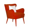 Red modern chair isolated Royalty Free Stock Photo