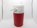 Red Modern Elegant Hot or Cold Drinking Beverages with White Handler Plastic Container for Kitchen Utensils in White Isolated 02