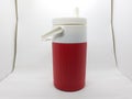 Red Modern Elegant Hot or Cold Drinking Beverages with White Handler Plastic Container for Kitchen Utensils in White Isolated 04