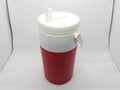 Red Modern Elegant Hot or Cold Drinking Beverages with White Handler Plastic Container for Kitchen Utensils in White Isolated 07