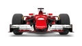 Red modern formula racing car - front view closeup