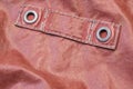 Red Modern Leather Jacket Fragment With Empty Label Royalty Free Stock Photo