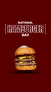 Red Modern National Hamburger Day Facebook Story
