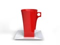 Red modern tall cofee cup