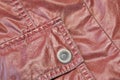 Red Modern Vintage Leather Jacket Fragment With Patch Pocket Royalty Free Stock Photo