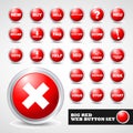 Red modern web button set Royalty Free Stock Photo