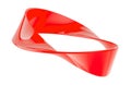 Red Moebius Strip, 3D rendering Royalty Free Stock Photo
