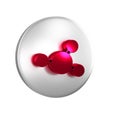 Red Molecule icon isolated on transparent background. Structure of molecules in chemistry, science teachers innovative Royalty Free Stock Photo