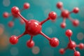 Red molecule structure symbolizing chemical interaction Royalty Free Stock Photo