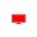 Red monitor flat icon vector Royalty Free Stock Photo