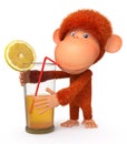 The red monkey with a cocktail