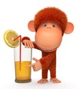 The red monkey with a cocktail