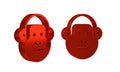Red Monkey icon isolated on transparent background. Animal symbol.