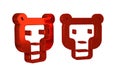 Red Monkey icon isolated on transparent background. Animal symbol.