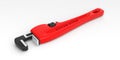 Red monkey wrench on white background. 3d illustration Royalty Free Stock Photo