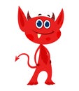Red-monster-cartoon-symbol-of-evil-vector-isolated-on-white-bckground.Monster mascot Royalty Free Stock Photo