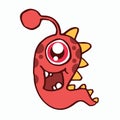 Red monster cartoon vector illustration Royalty Free Stock Photo