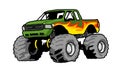 Big monster truck green drawing