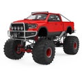 Red Monster Truck Isolated Royalty Free Stock Photo