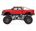 Red Monster Truck Isolated Royalty Free Stock Photo