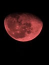 Red moon in the dark sky bright and shiny close up picture image Royalty Free Stock Photo