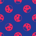 Red Moon phases icon isolated seamless pattern on blue background. Vector Royalty Free Stock Photo