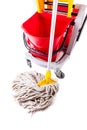 Red mop bucket isolated detail Royalty Free Stock Photo